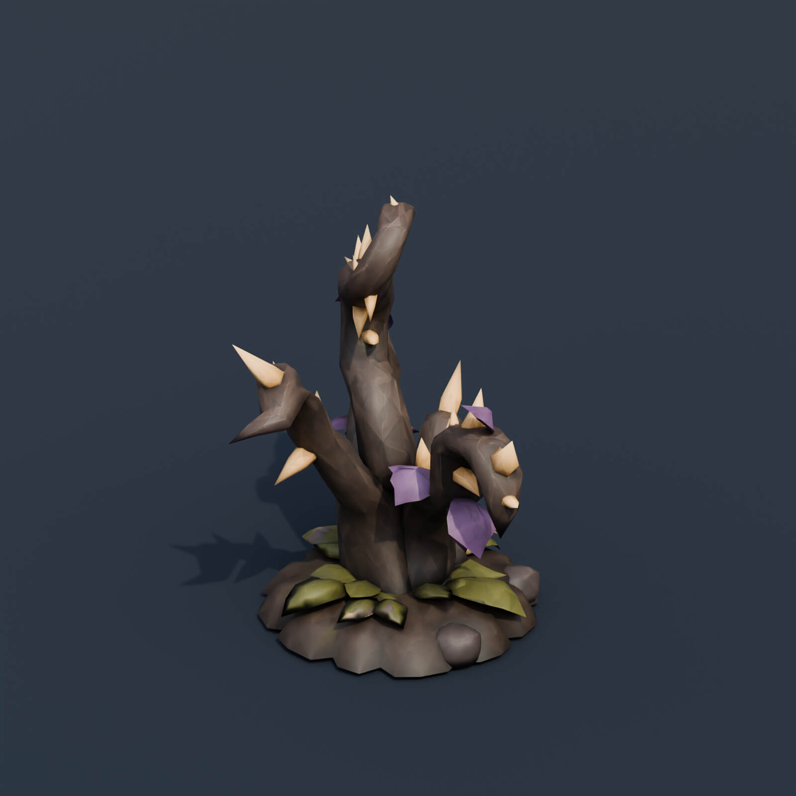 Stylized Low Poly Grave Root Cluster 3D Model