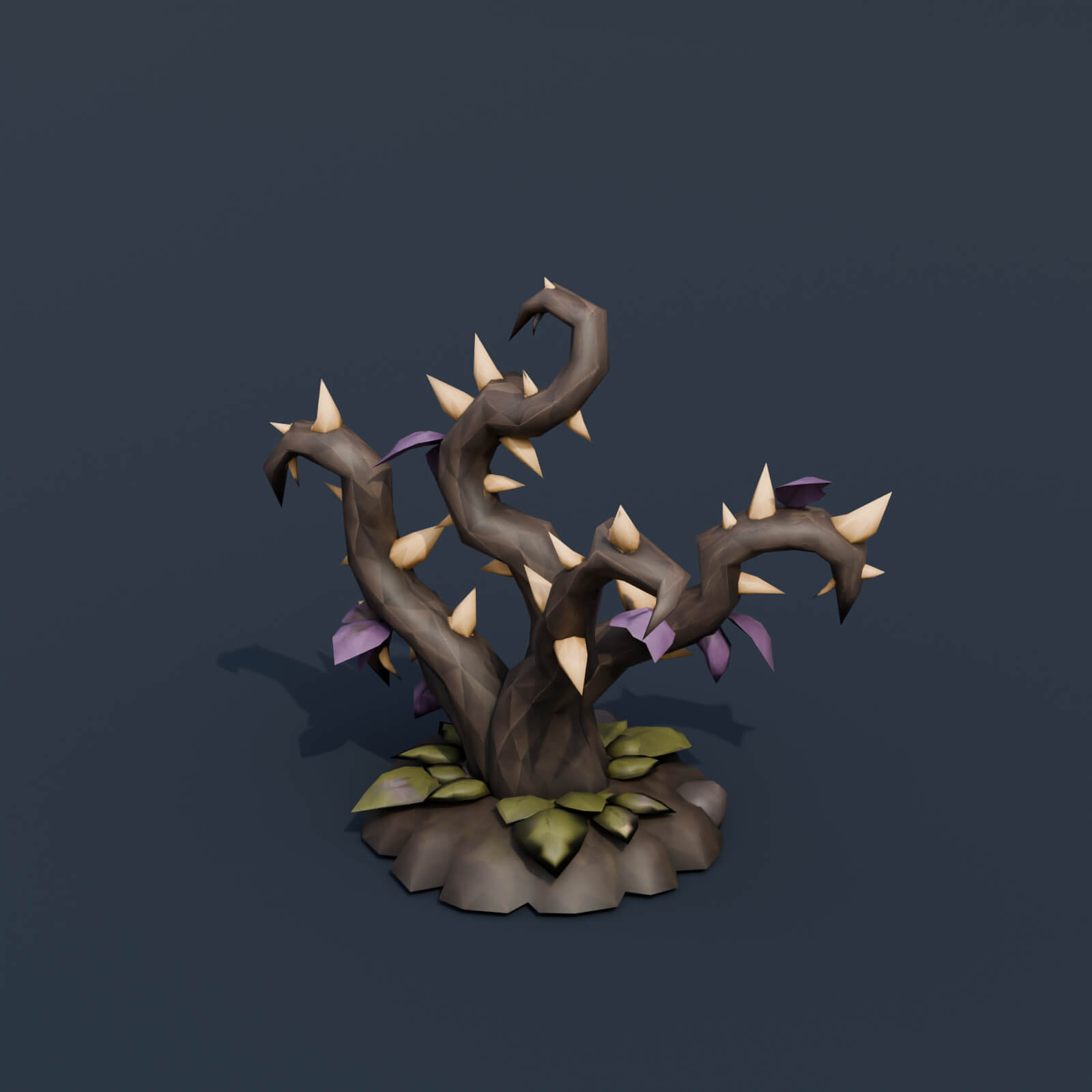 Stylized Low Poly Grave Root Cluster 3D Model