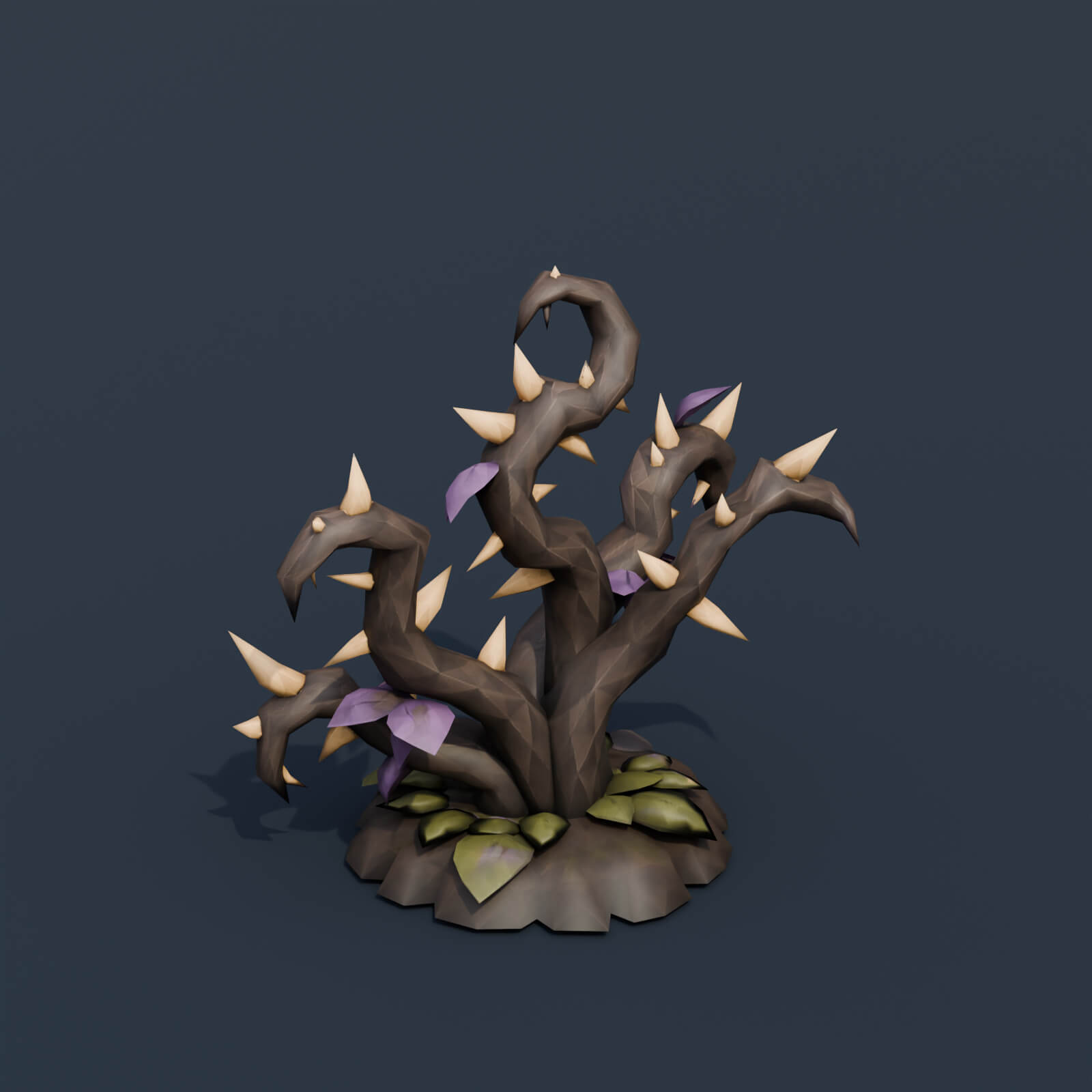 Stylized Low Poly Grave Root Cluster 3D Model