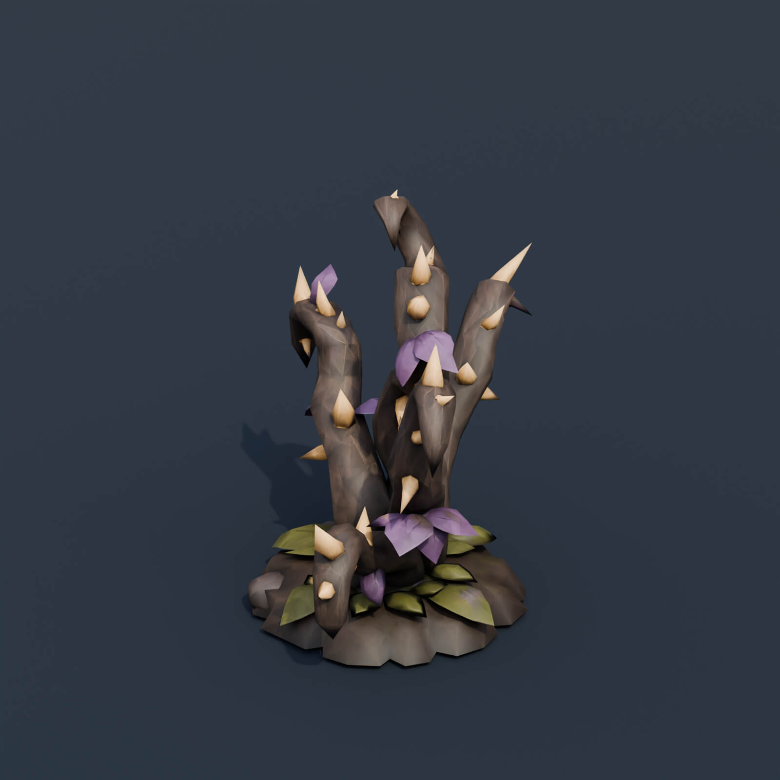 Stylized Low Poly Grave Root Cluster 3D Model