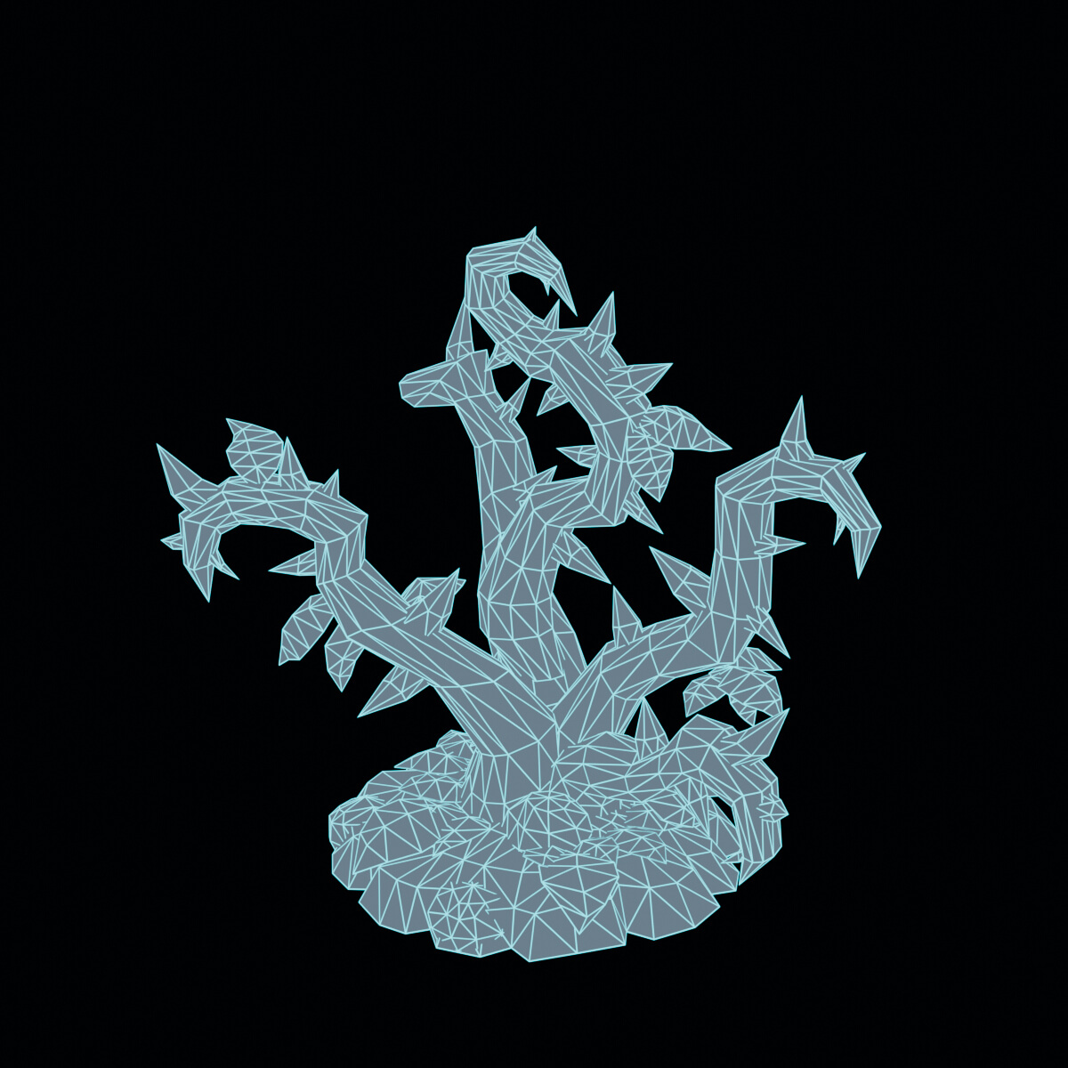 Stylized Low Poly Grave Root Cluster 3D Model