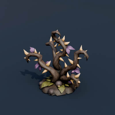 Stylized Low Poly Grave Root Cluster