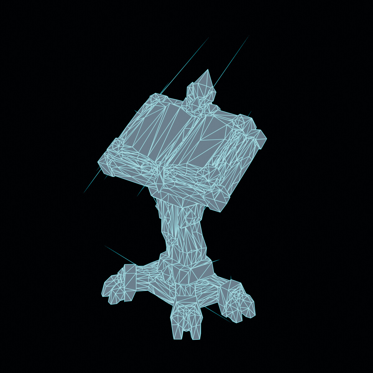 Stylized Low Poly Grimoire Lectern 3D Model