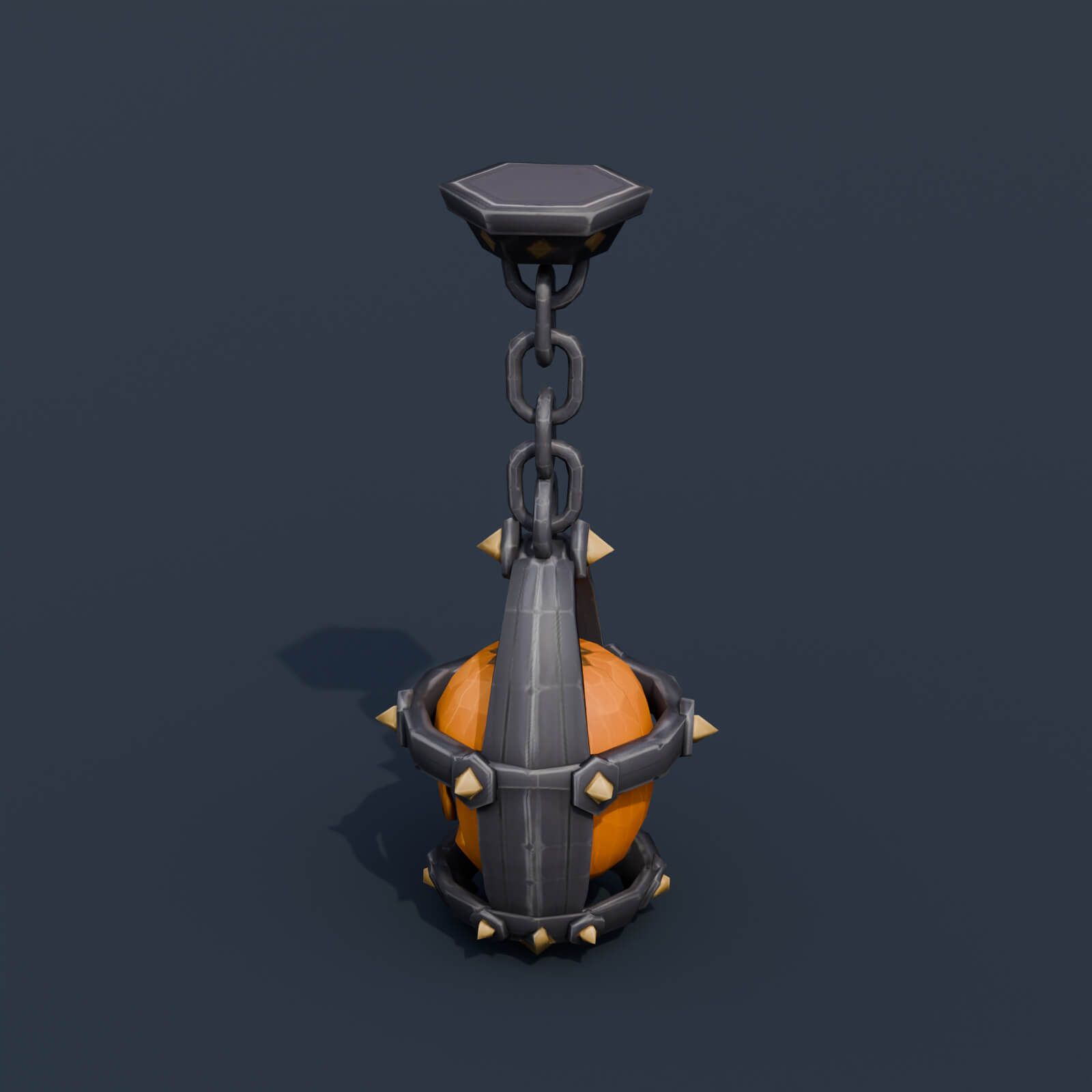 Stylized Low Poly Hanging Pumpkin Lantern 3D Model