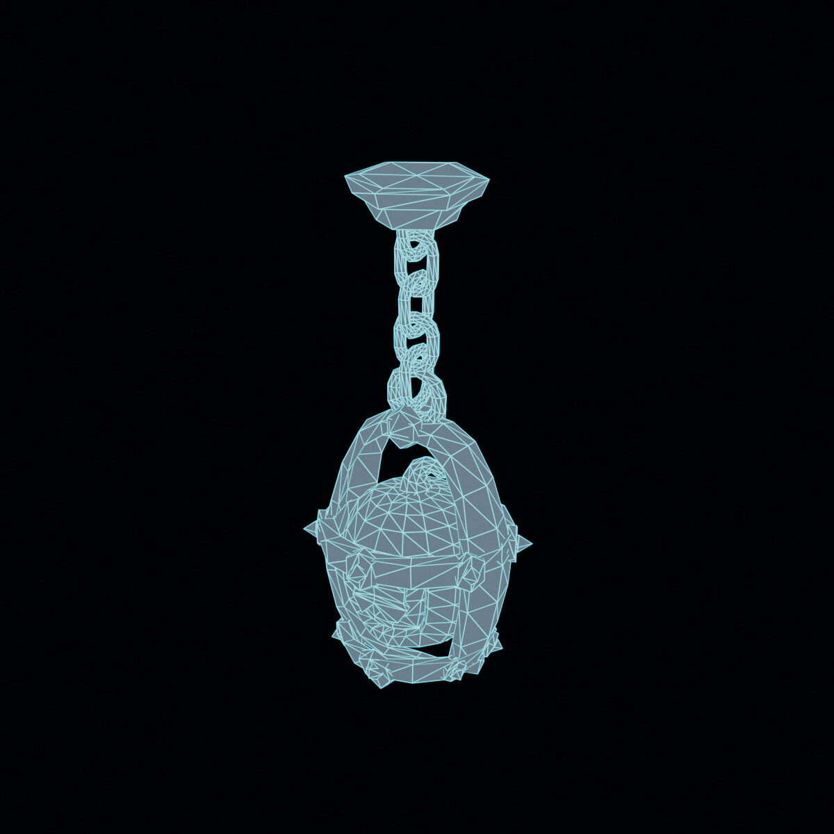 Stylized Low Poly Hanging Pumpkin Lantern 3D Model
