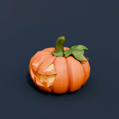 Stylized Low Poly Happy Jack O Lantern