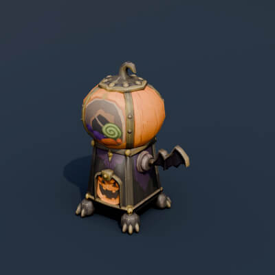 Stylized Low Poly Haunted Candy Dispenser
