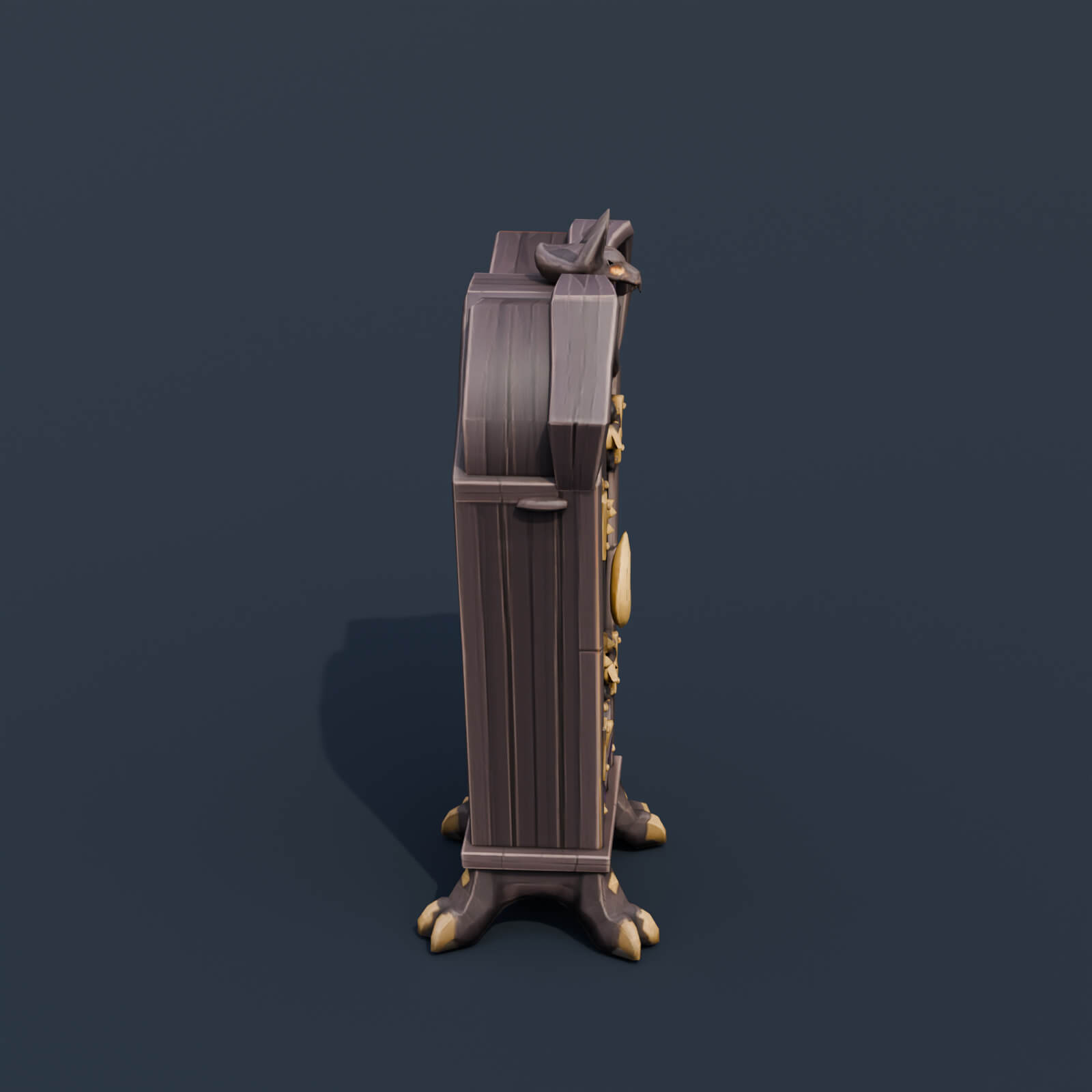Stylized Low Poly Haunted Coffin Wardrobe 3D Model