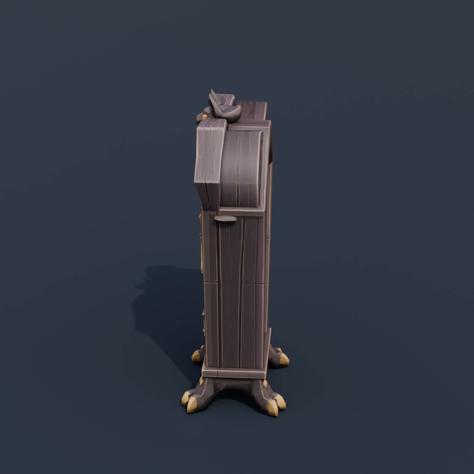 Stylized Low Poly Haunted Coffin Wardrobe 3D Model