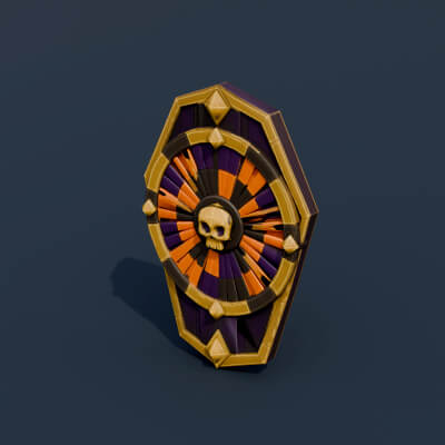 Stylized Low Poly Haunted Dartboard