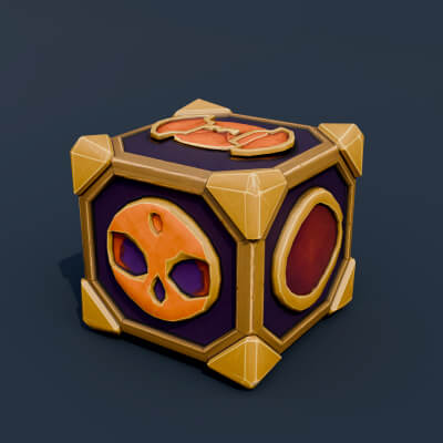 Stylized Low Poly Haunted Game Die