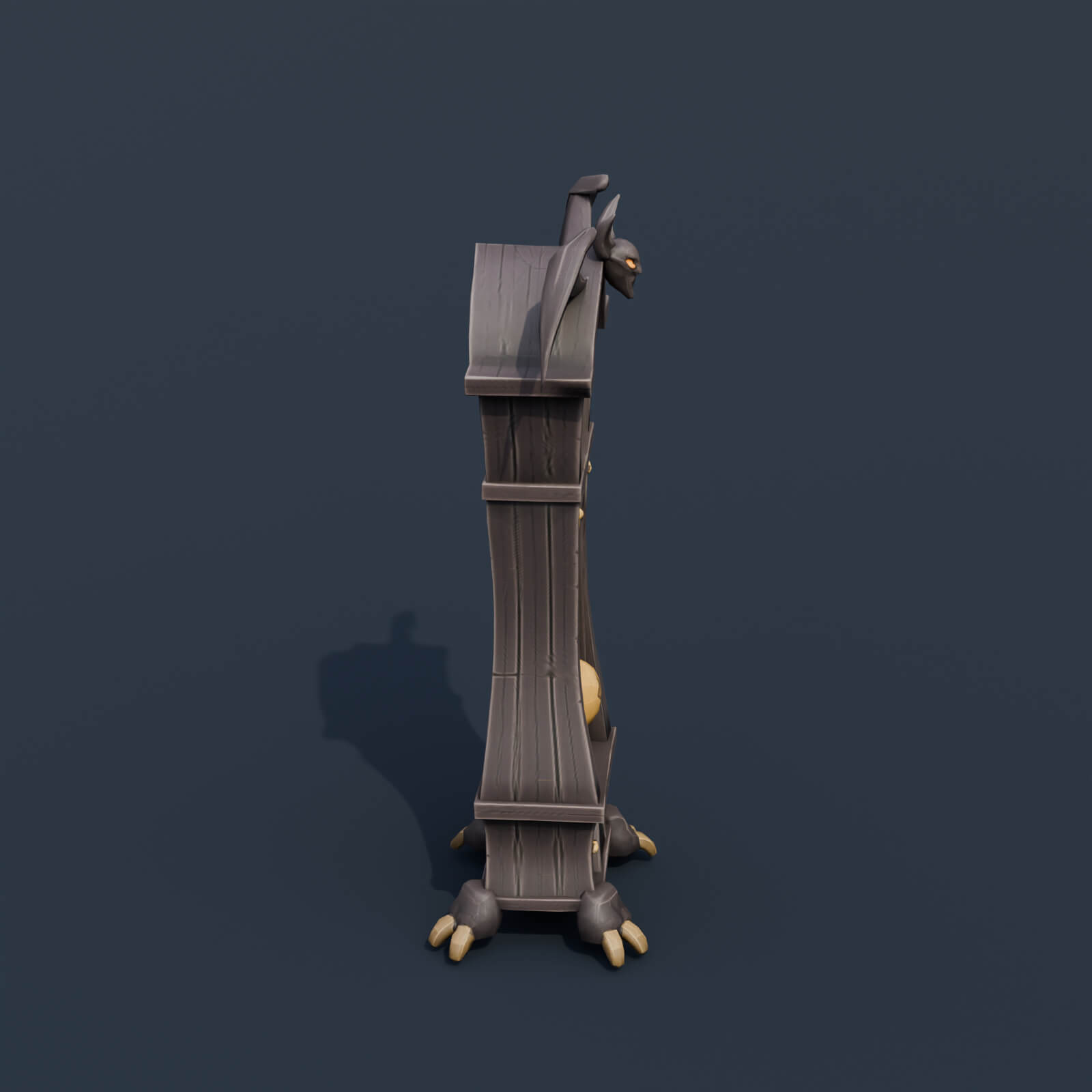 Stylized Low Poly Haunted Grandfather Clock 3D Model