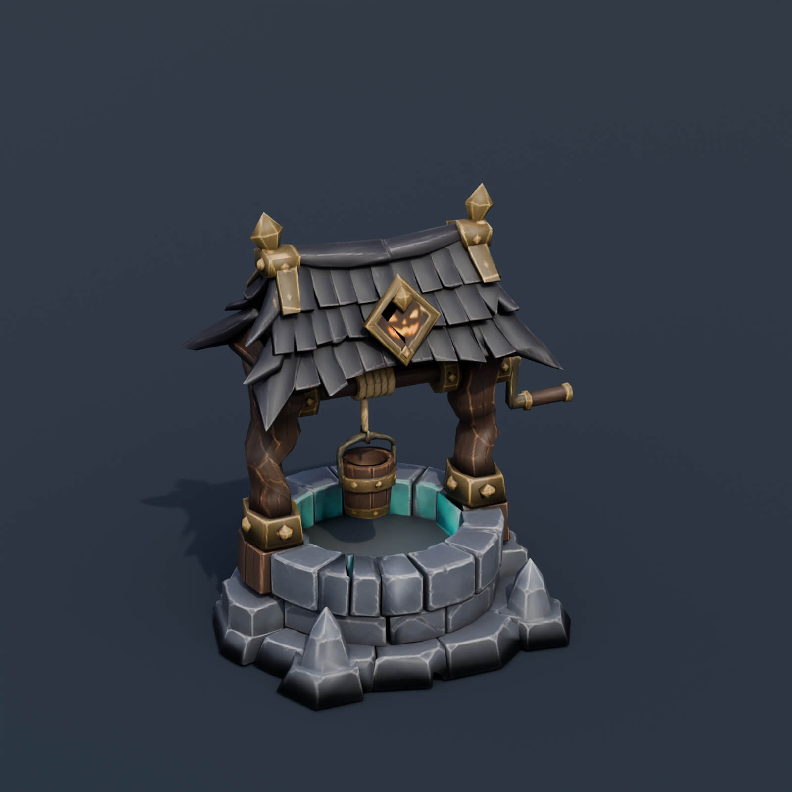 Stylized Low Poly Haunted Well 3D Model
