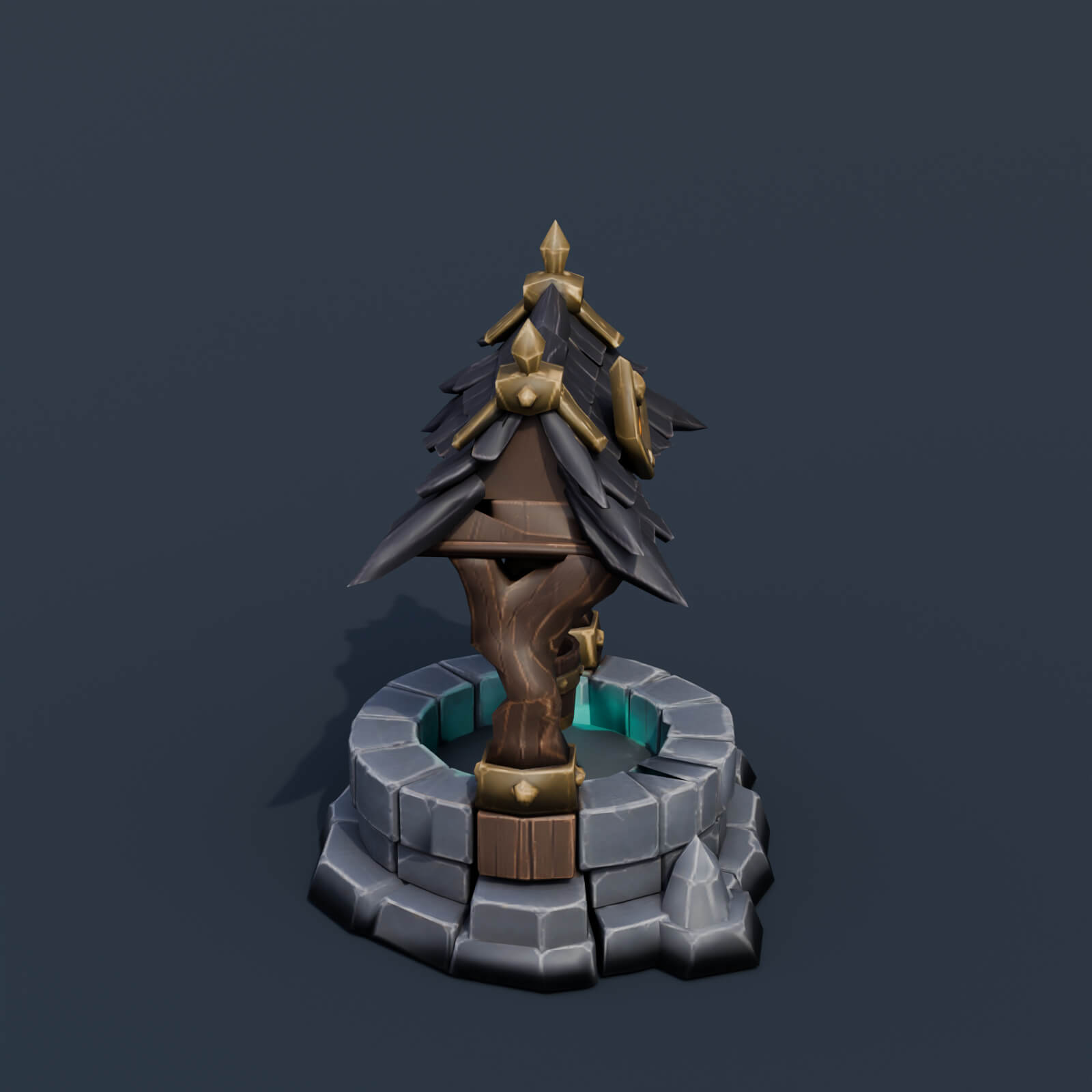 Stylized Low Poly Haunted Well 3D Model