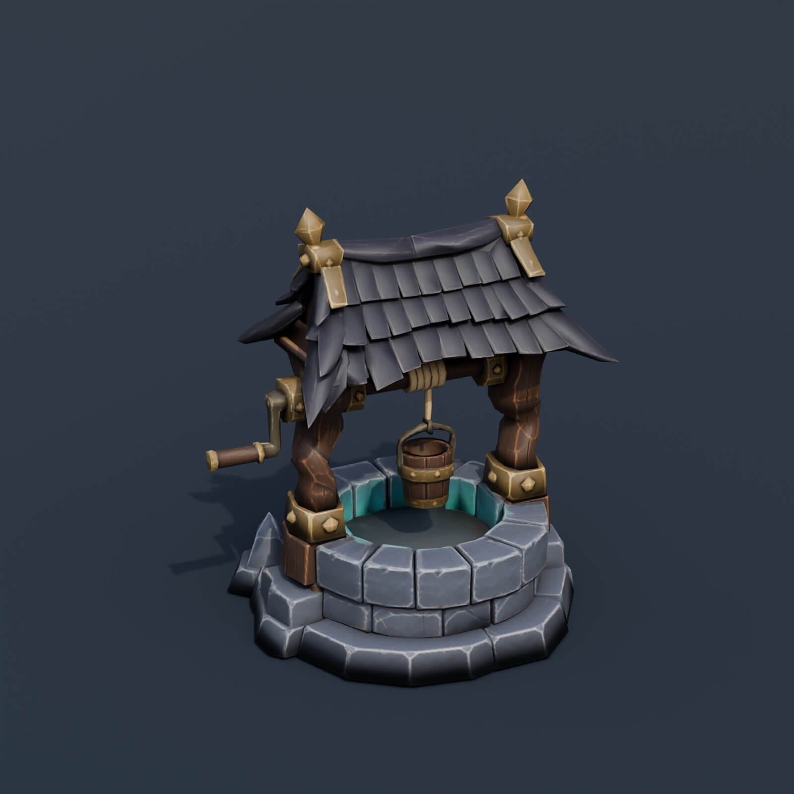 Stylized Low Poly Haunted Well 3D Model