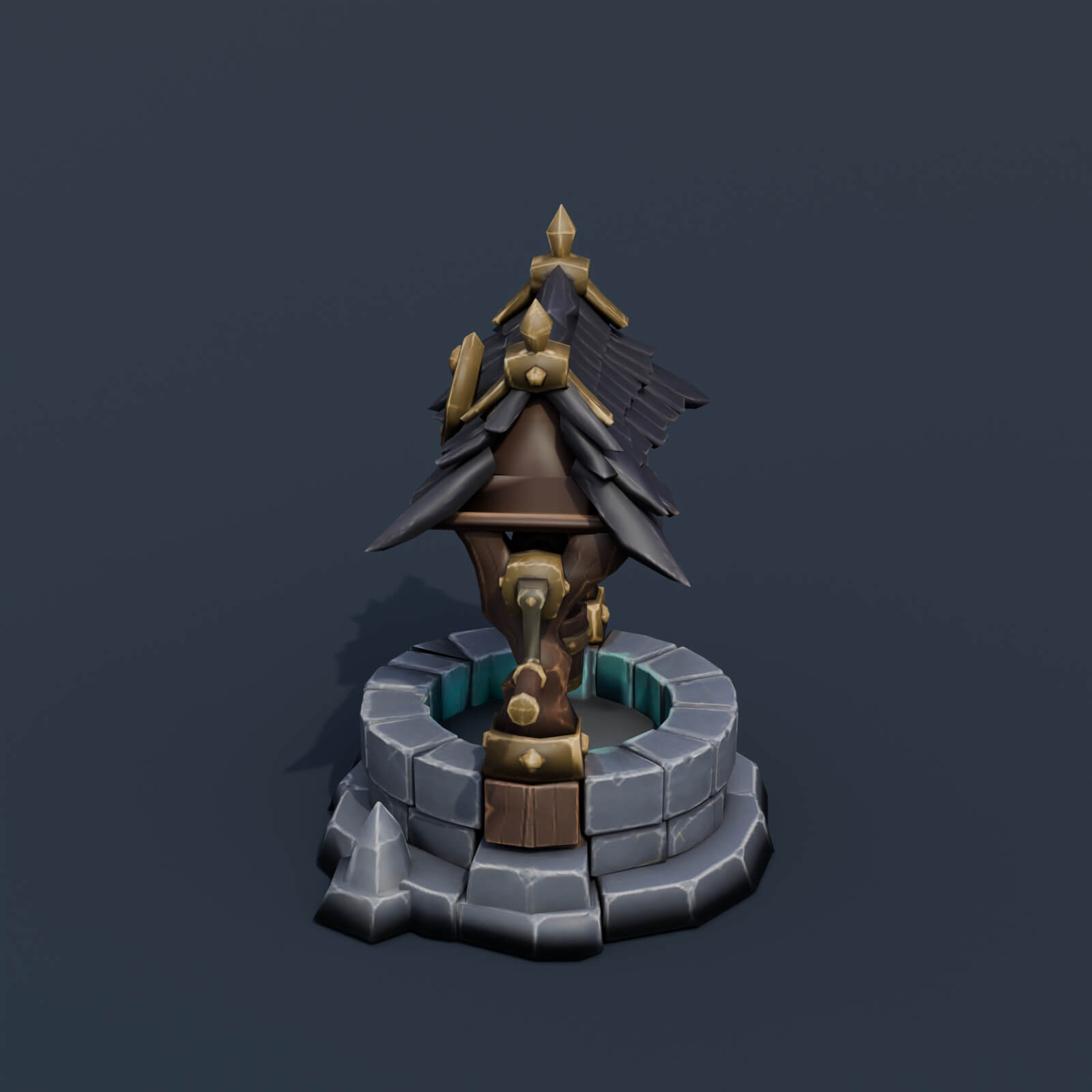 Stylized Low Poly Haunted Well 3D Model