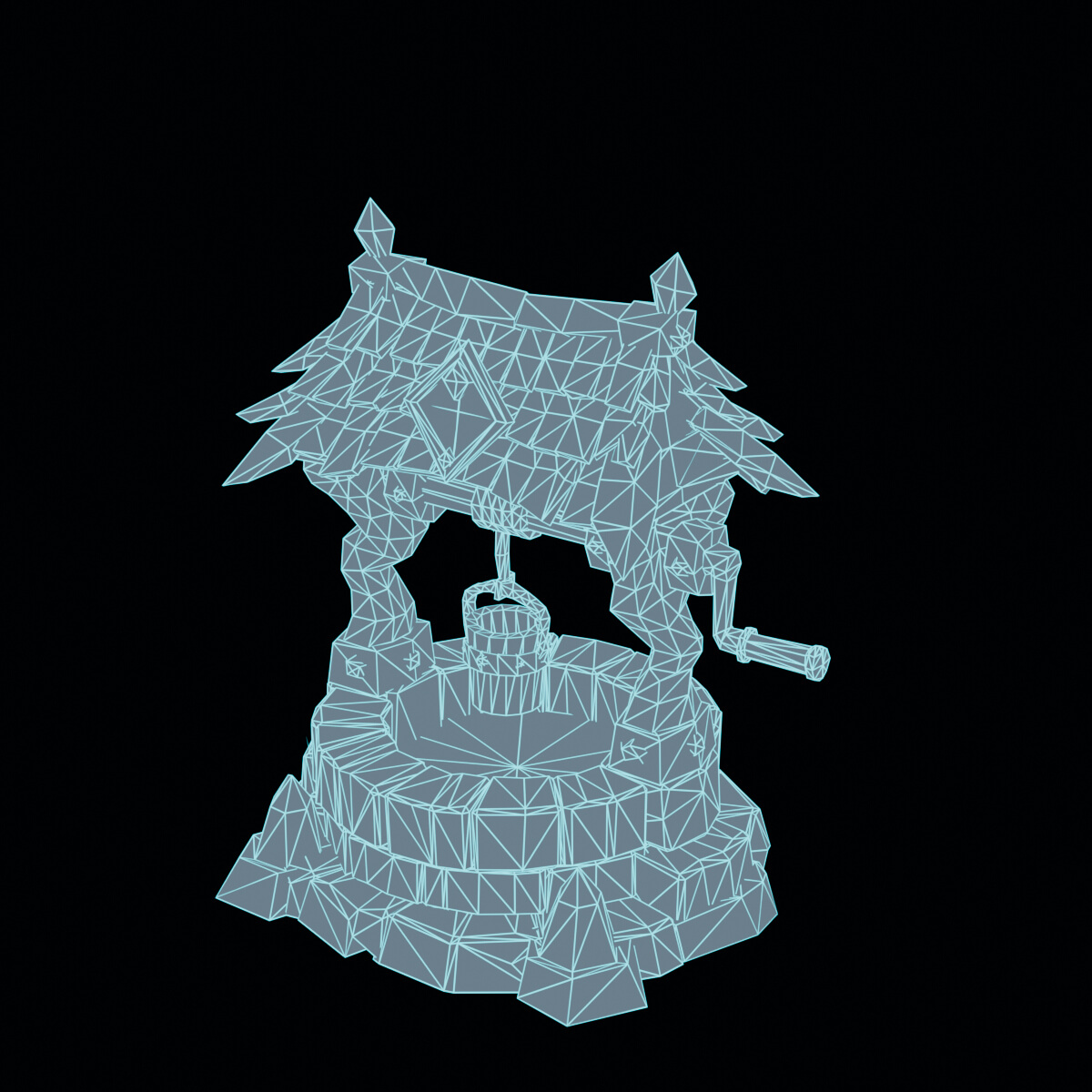 Stylized Low Poly Haunted Well 3D Model