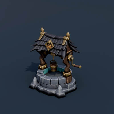 Stylized Low Poly Haunted Well