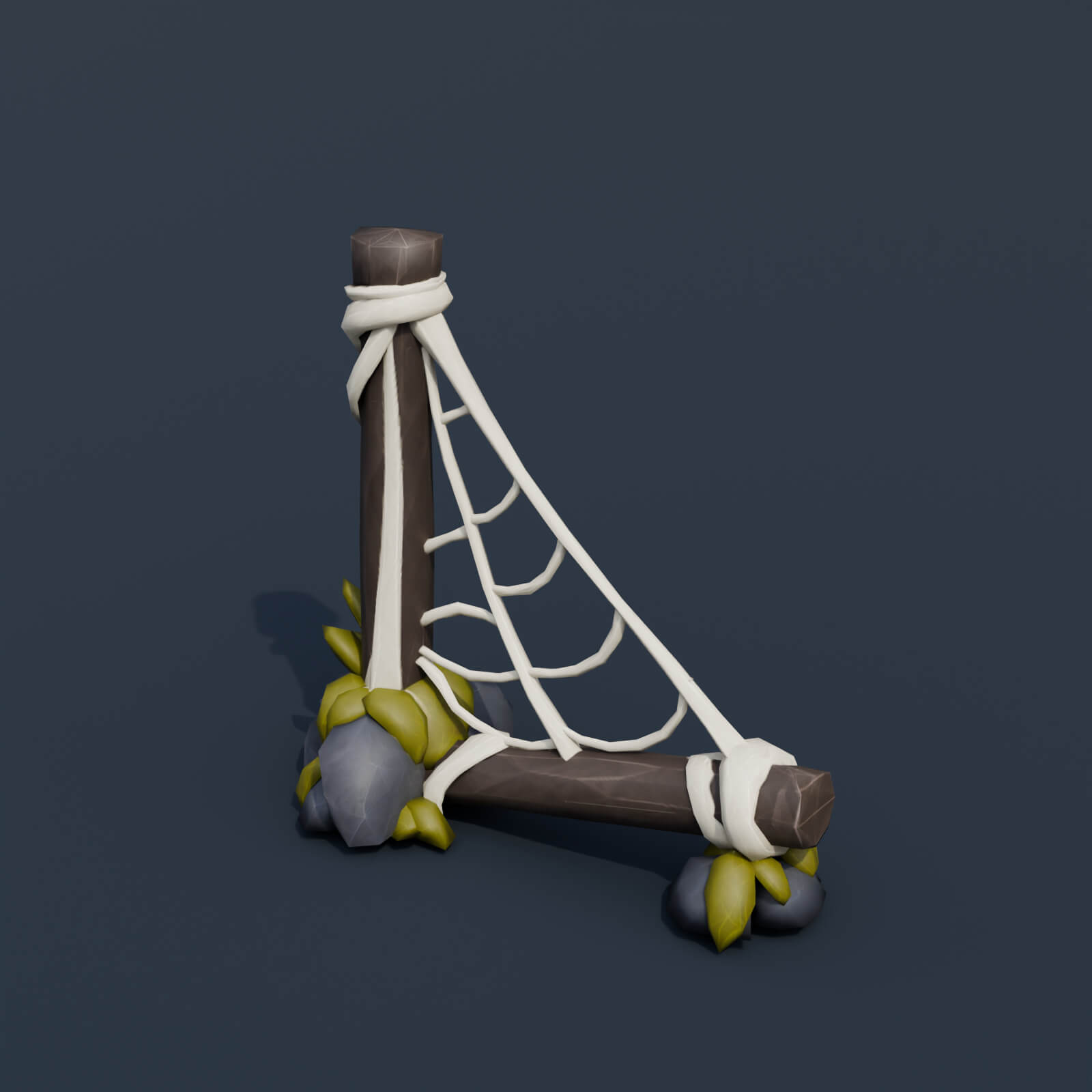 Stylized Low Poly Large Corner Cobweb 3D Model