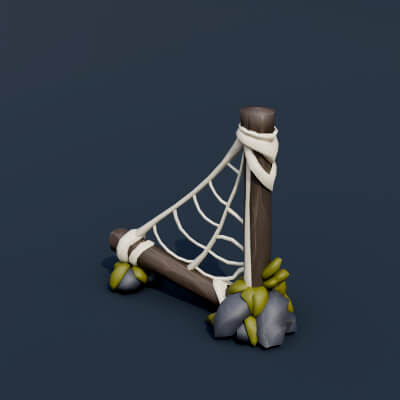 Stylized Low Poly Large Corner Cobweb