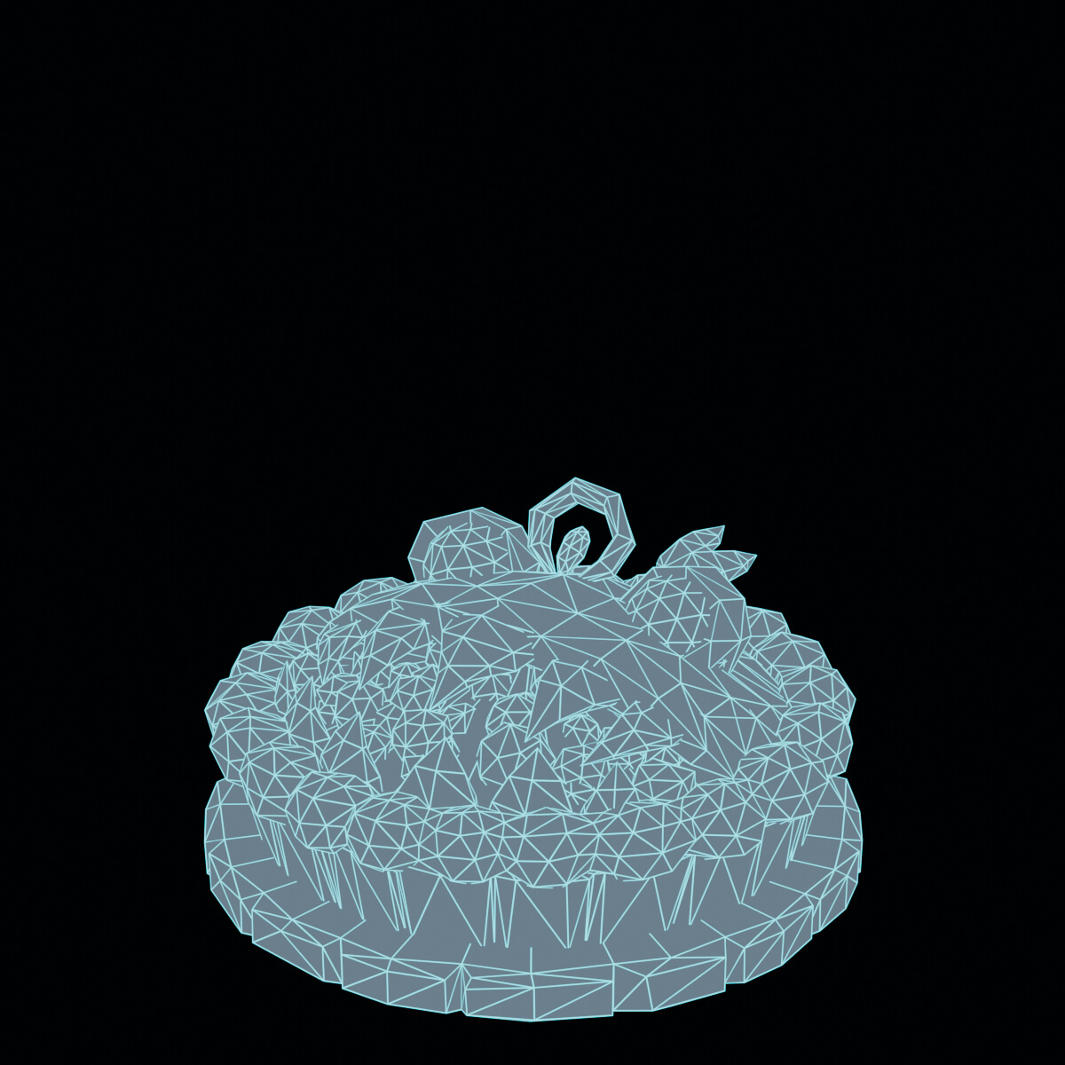 Stylized Low Poly Mimic Pumpkin Blackberry Pie 3D Model
