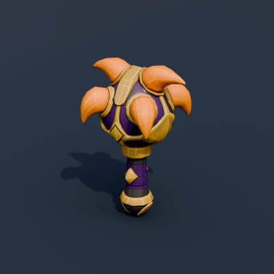 Stylized Low Poly Monster Claw Noisemaker