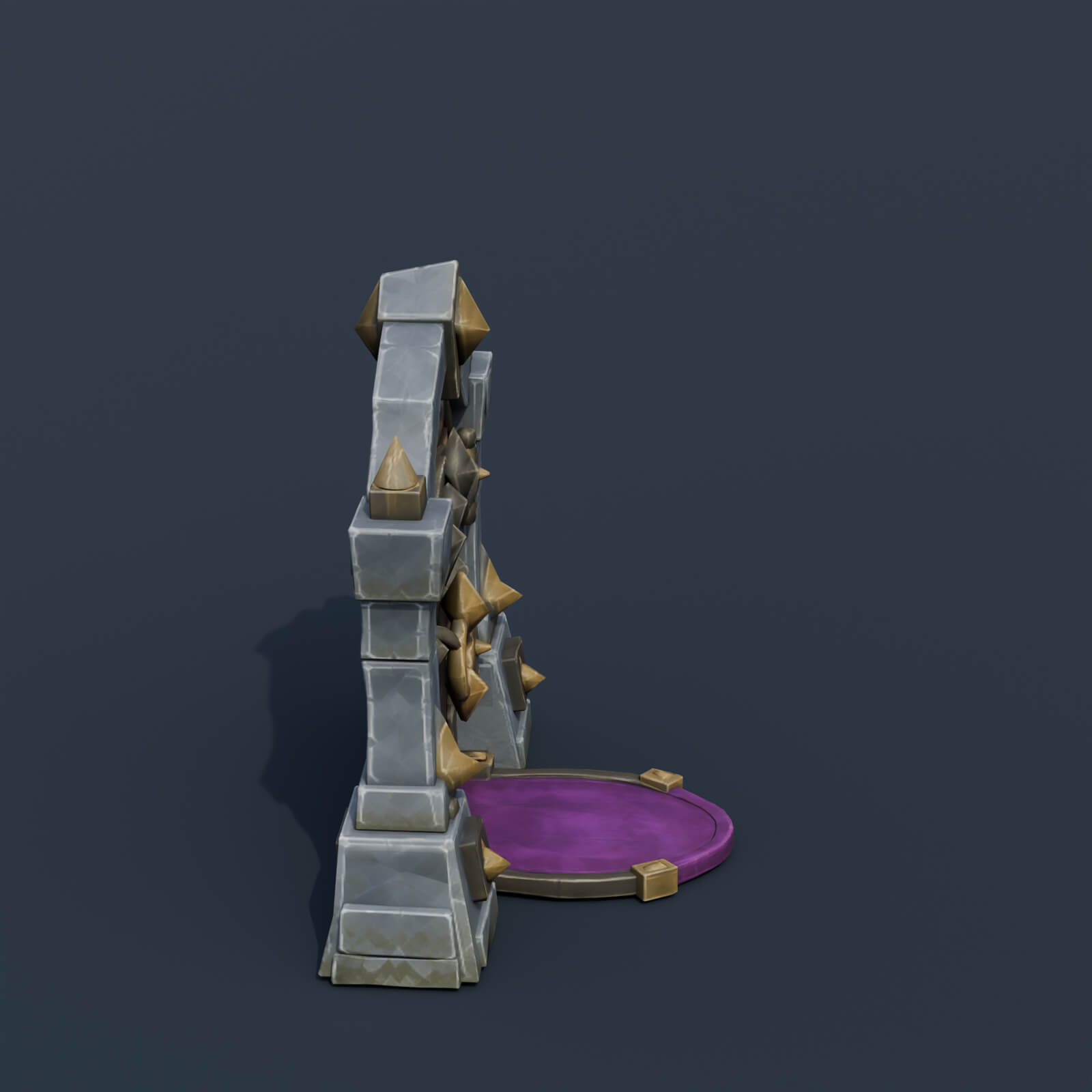 Stylized Low Poly Monster Door 3D Model