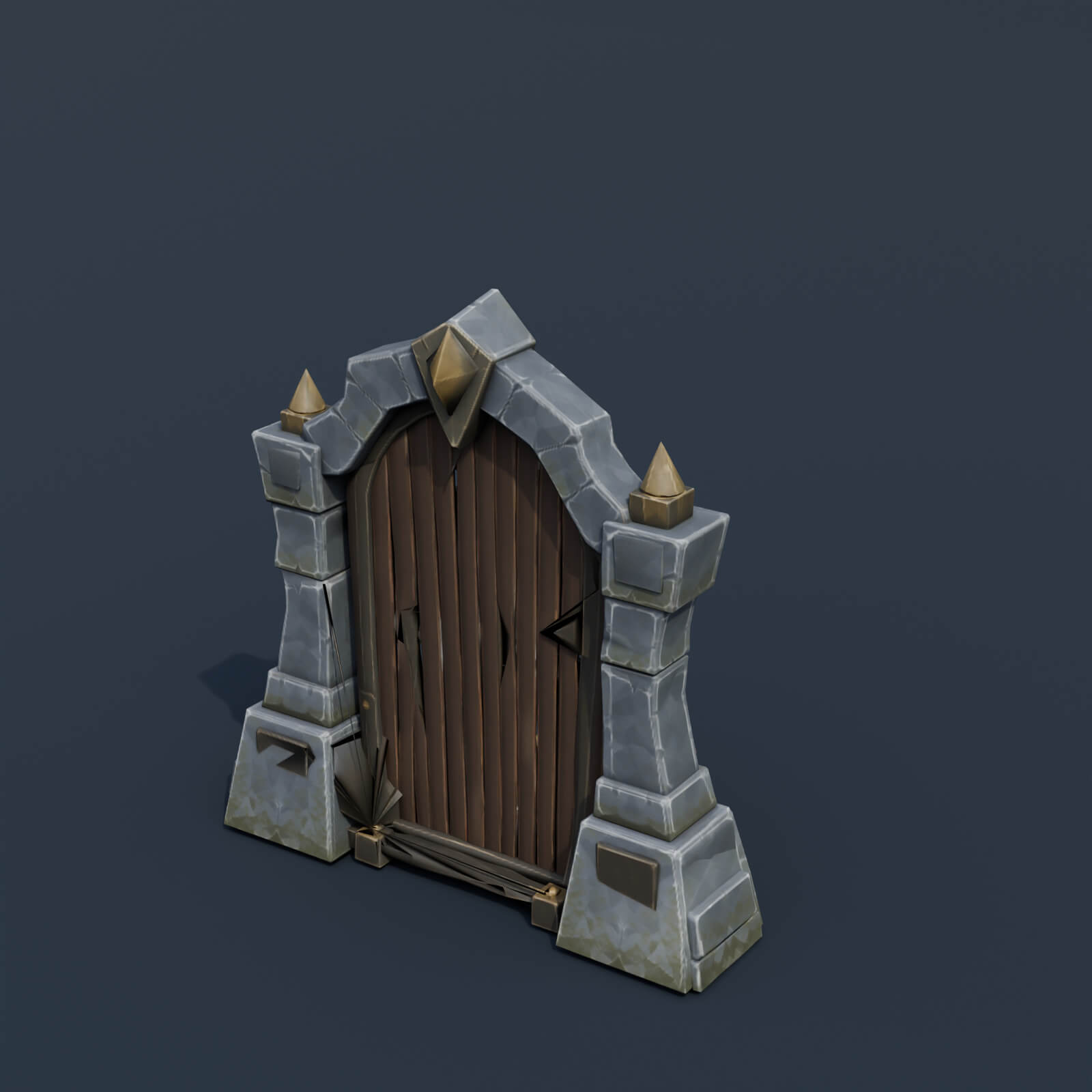 Stylized Low Poly Monster Door 3D Model