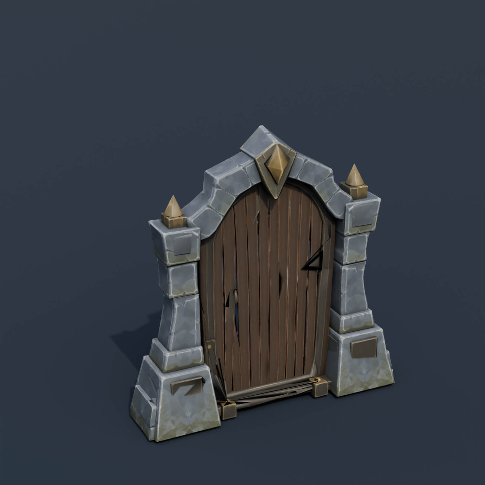 Stylized Low Poly Monster Door 3D Model
