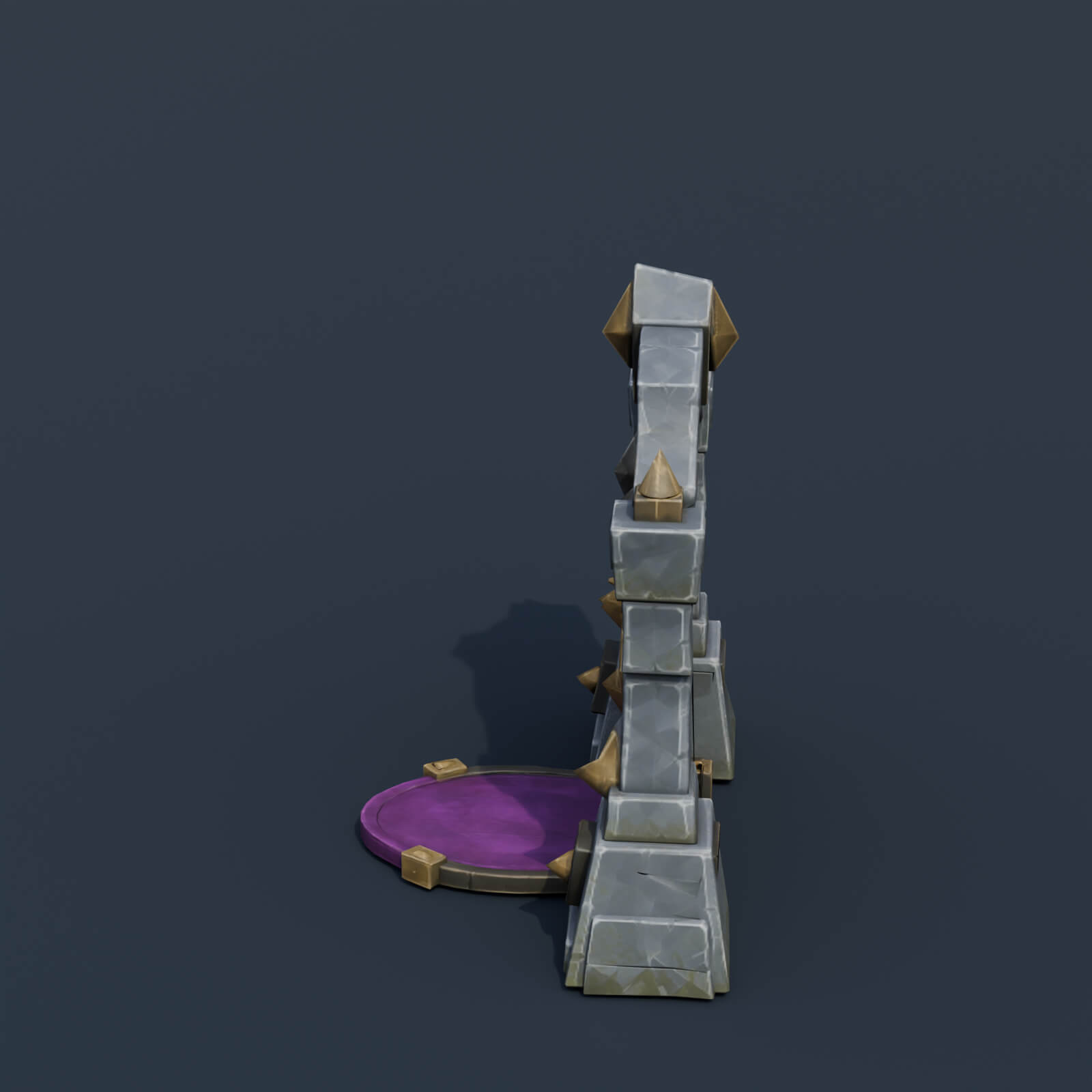 Stylized Low Poly Monster Door 3D Model