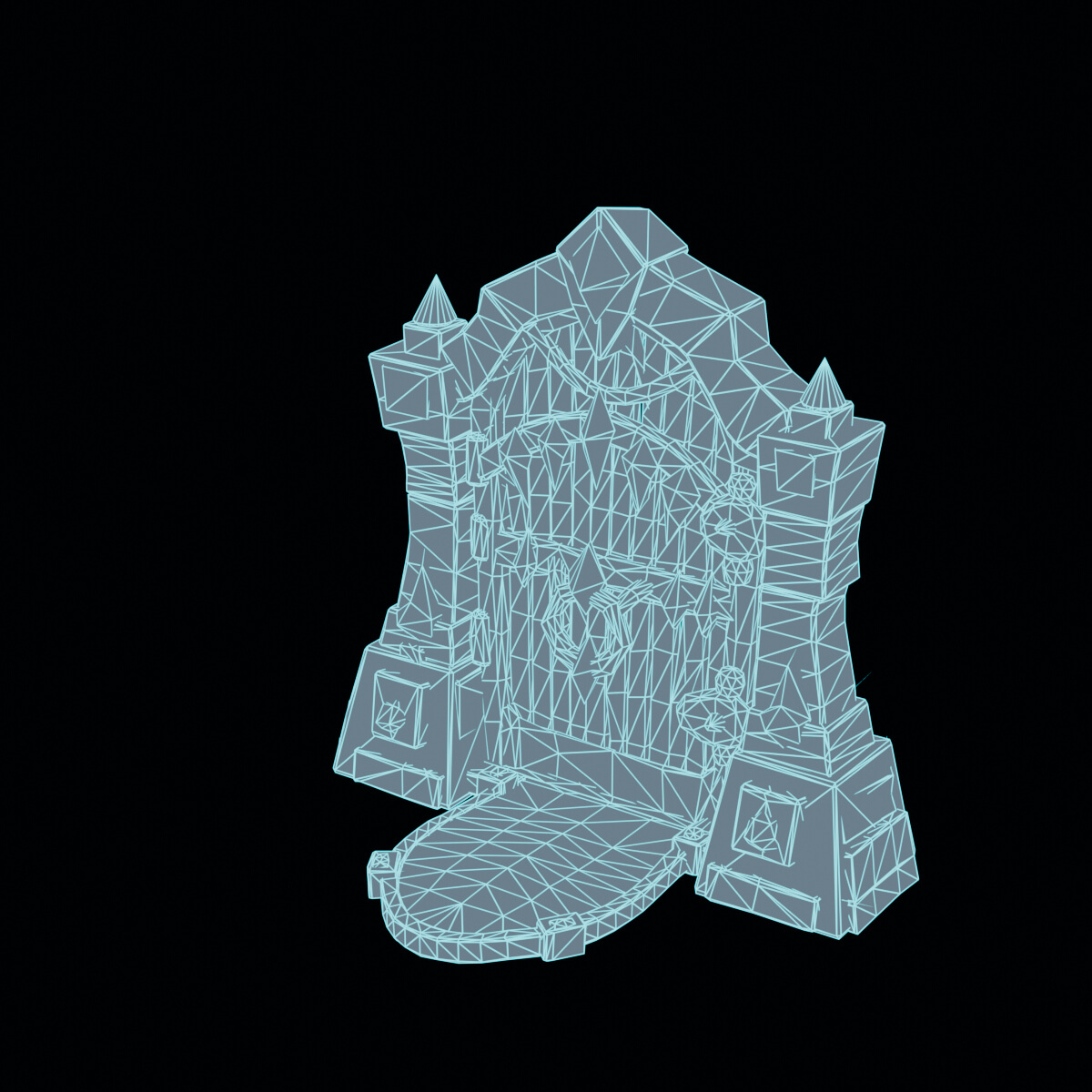 Stylized Low Poly Monster Door 3D Model