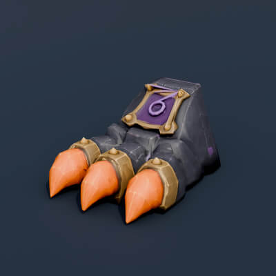 Stylized Low Poly Monster Paw Doorstop