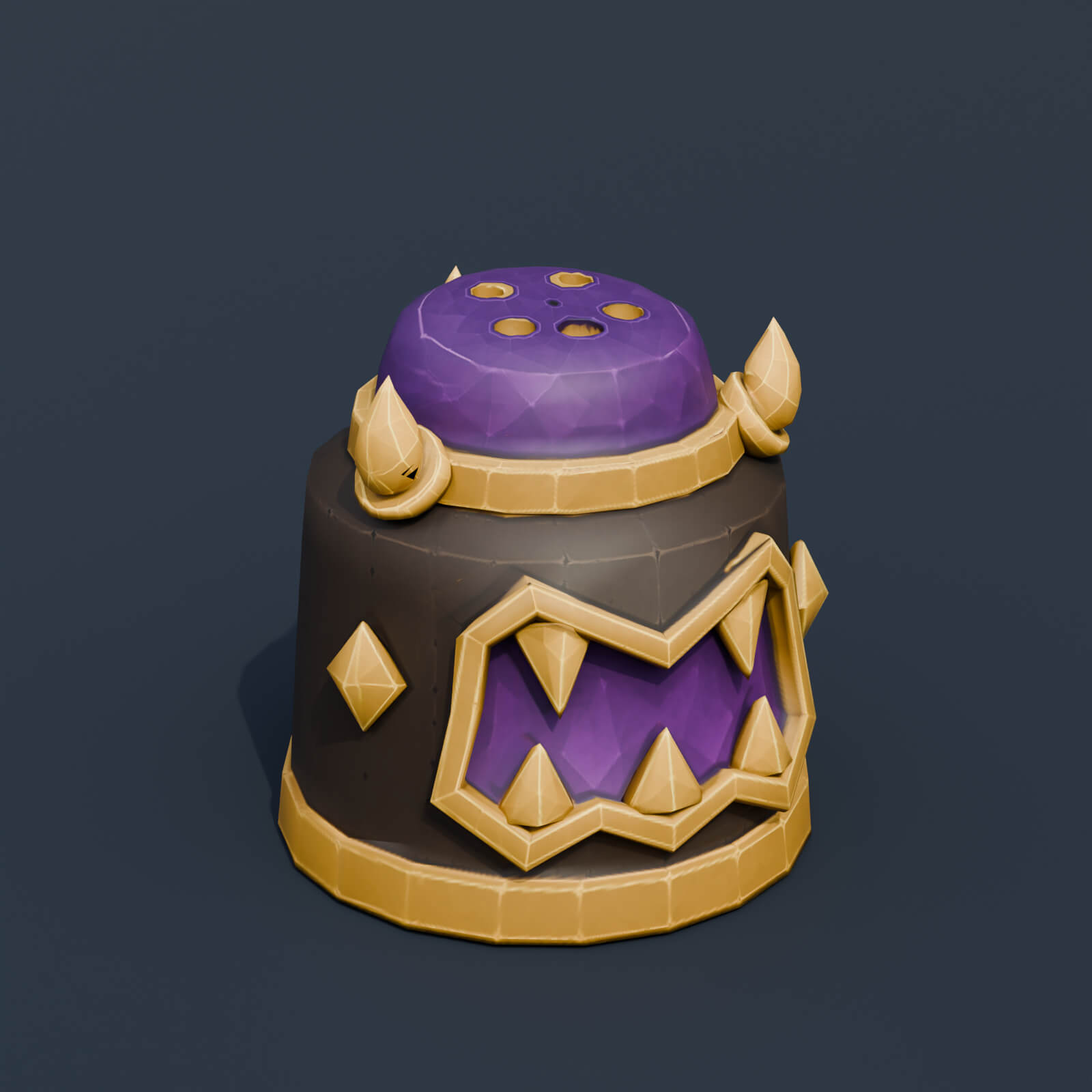Stylized Low Poly Monster Salt Shaker 3D Model