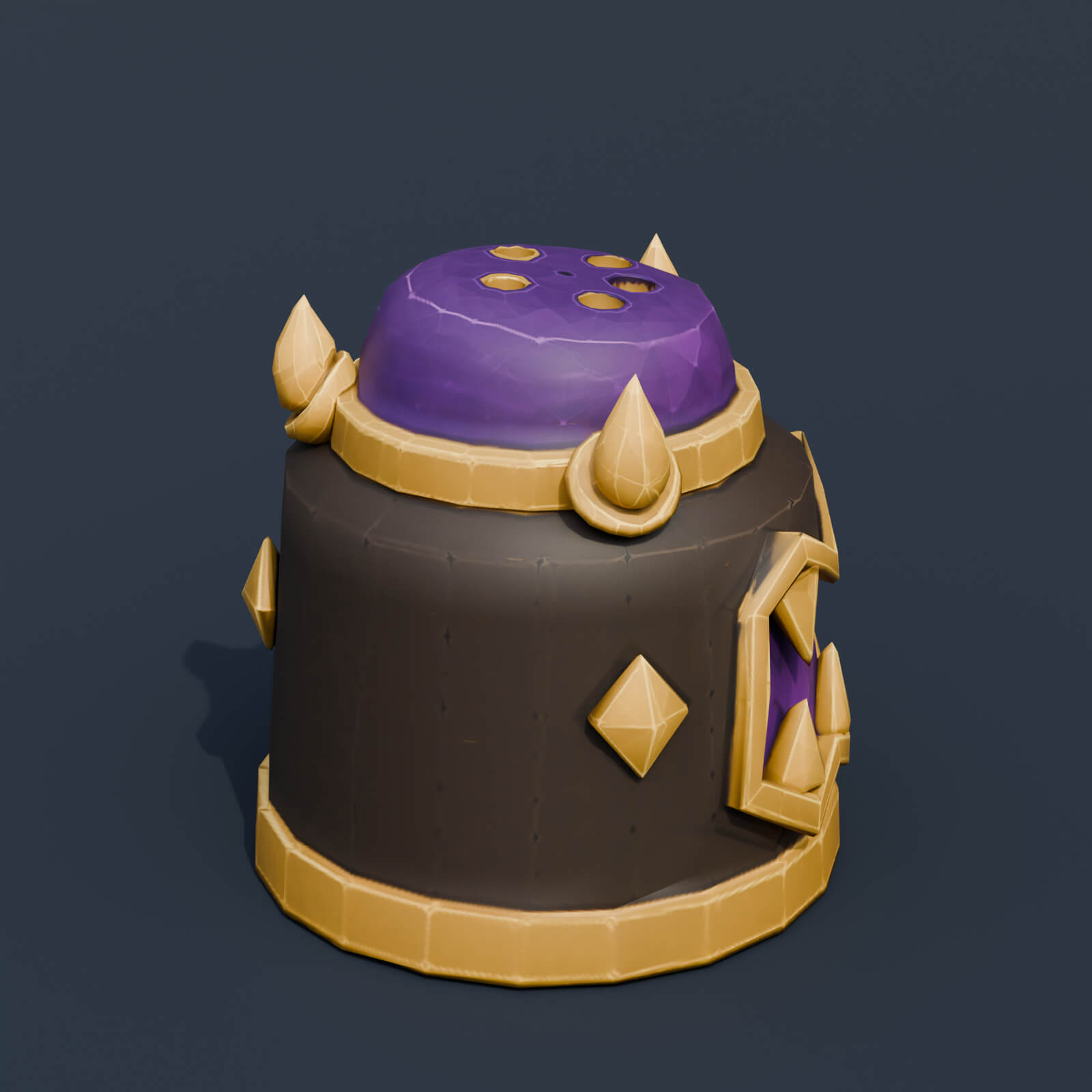 Stylized Low Poly Monster Salt Shaker 3D Model
