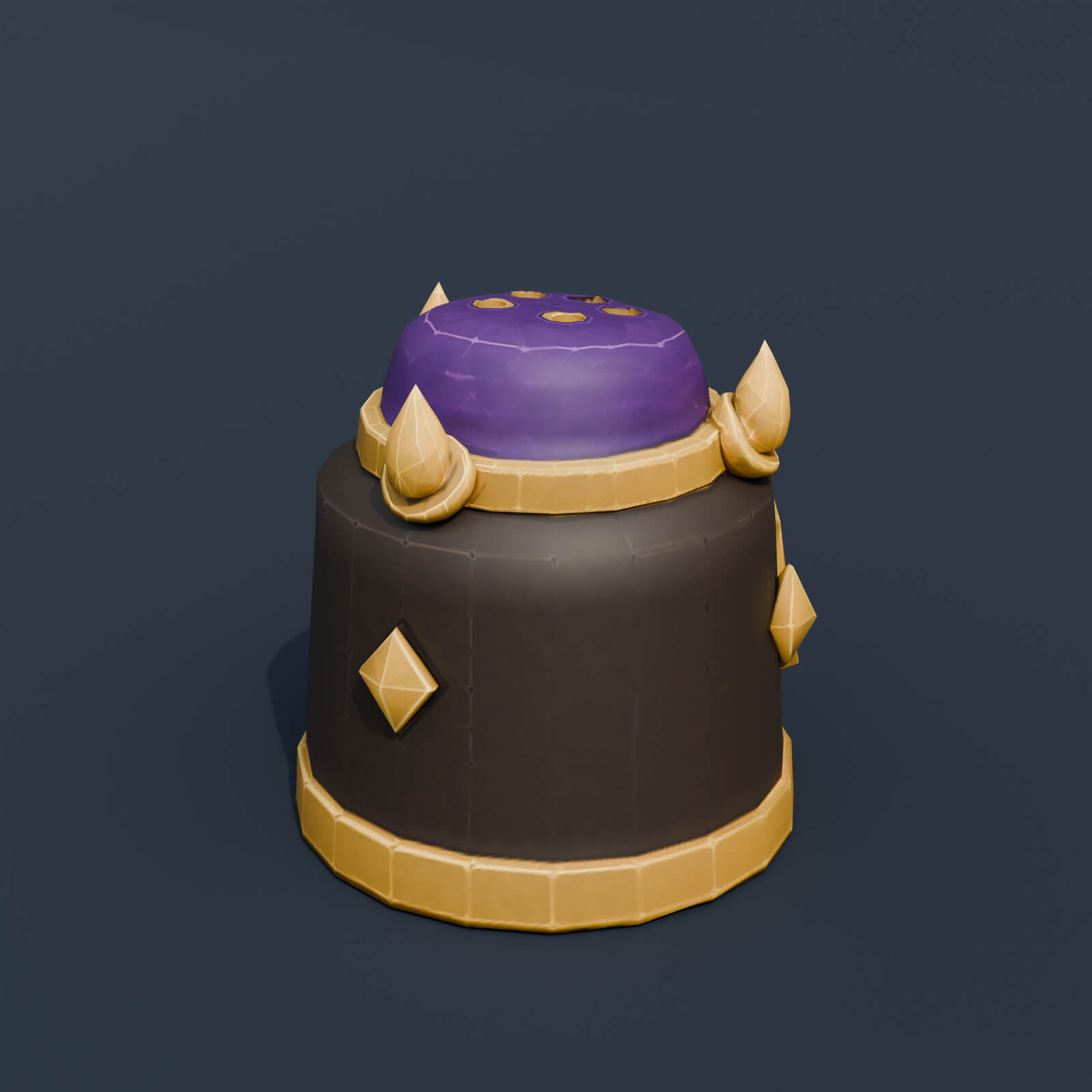 Stylized Low Poly Monster Salt Shaker 3D Model