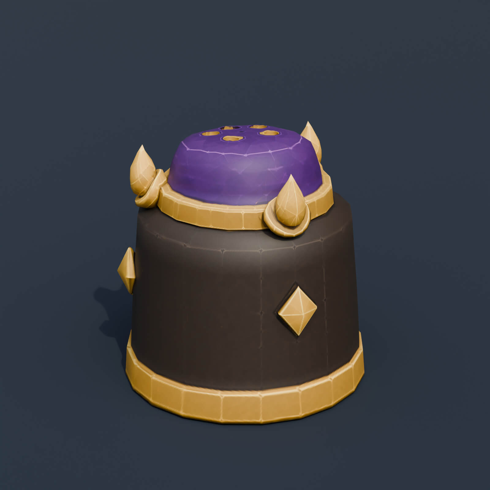 Stylized Low Poly Monster Salt Shaker 3D Model