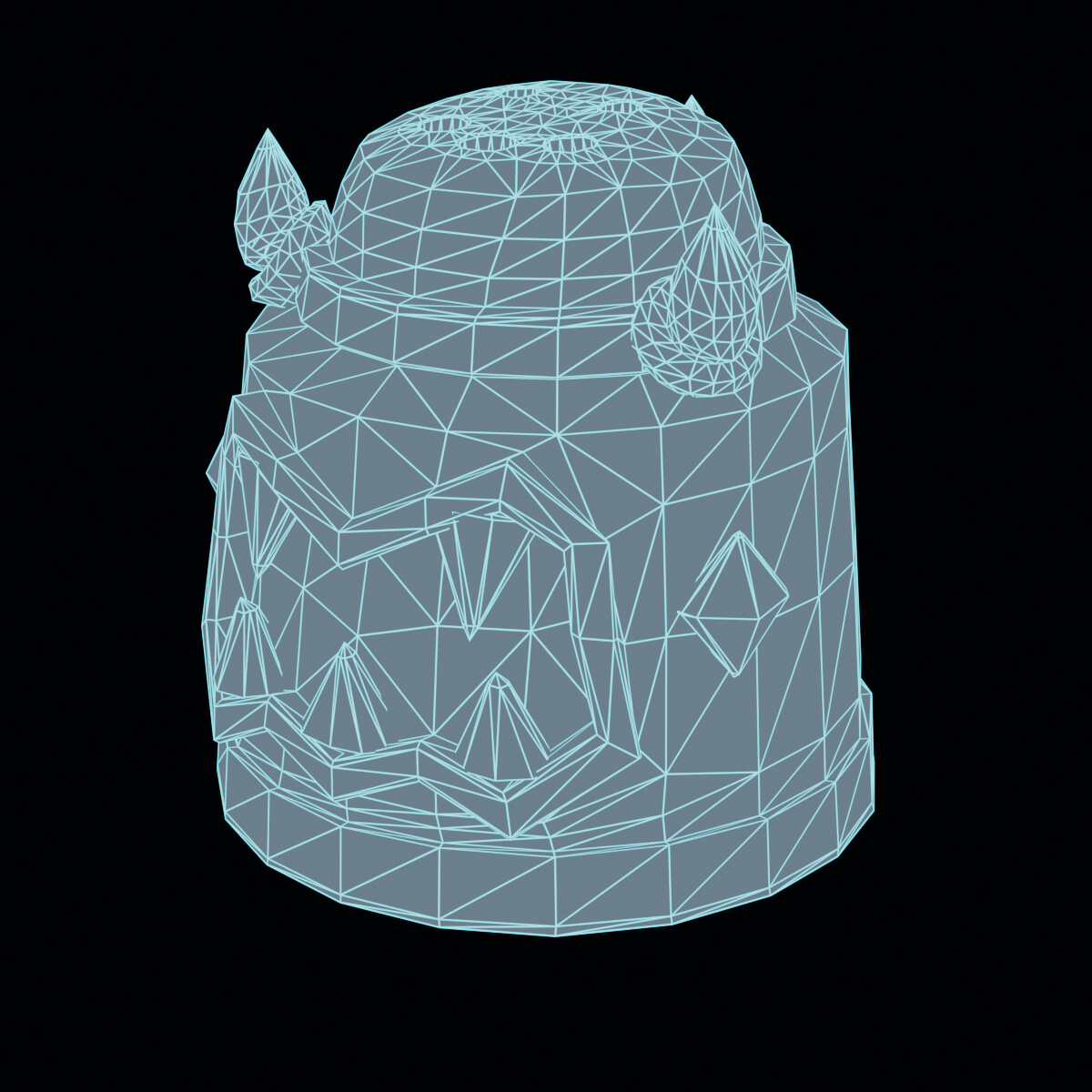 Stylized Low Poly Monster Salt Shaker 3D Model
