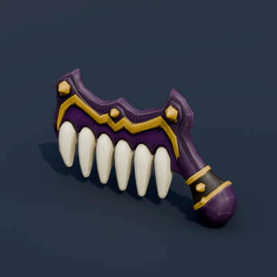 Stylized Low Poly Monster Tooth Comb