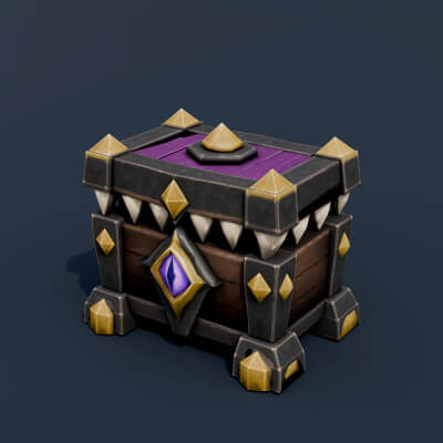 Stylized Low Poly Monster Tooth Lockbox