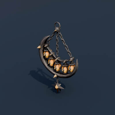 Stylized Low Poly Moon Chandelier