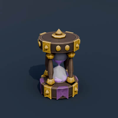Stylized Low Poly Moon Phase Hourglass
