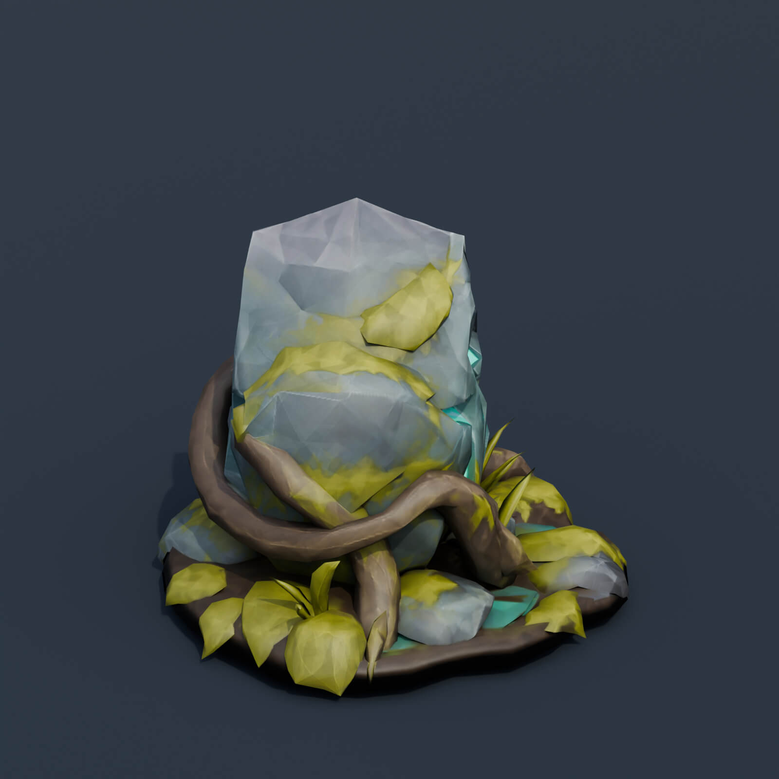 Stylized Low Poly Moonflower Planter 3D Model