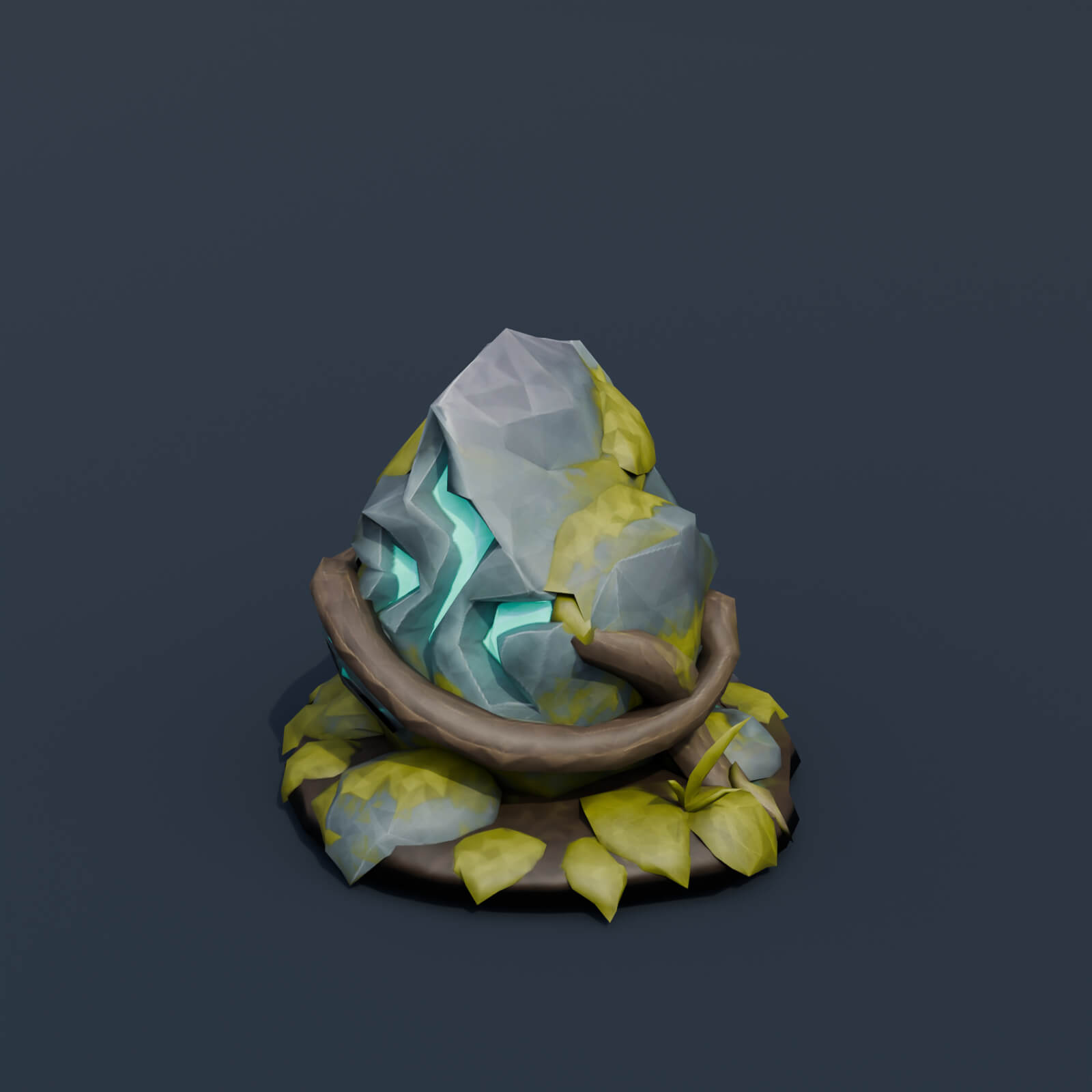 Stylized Low Poly Moonflower Planter 3D Model