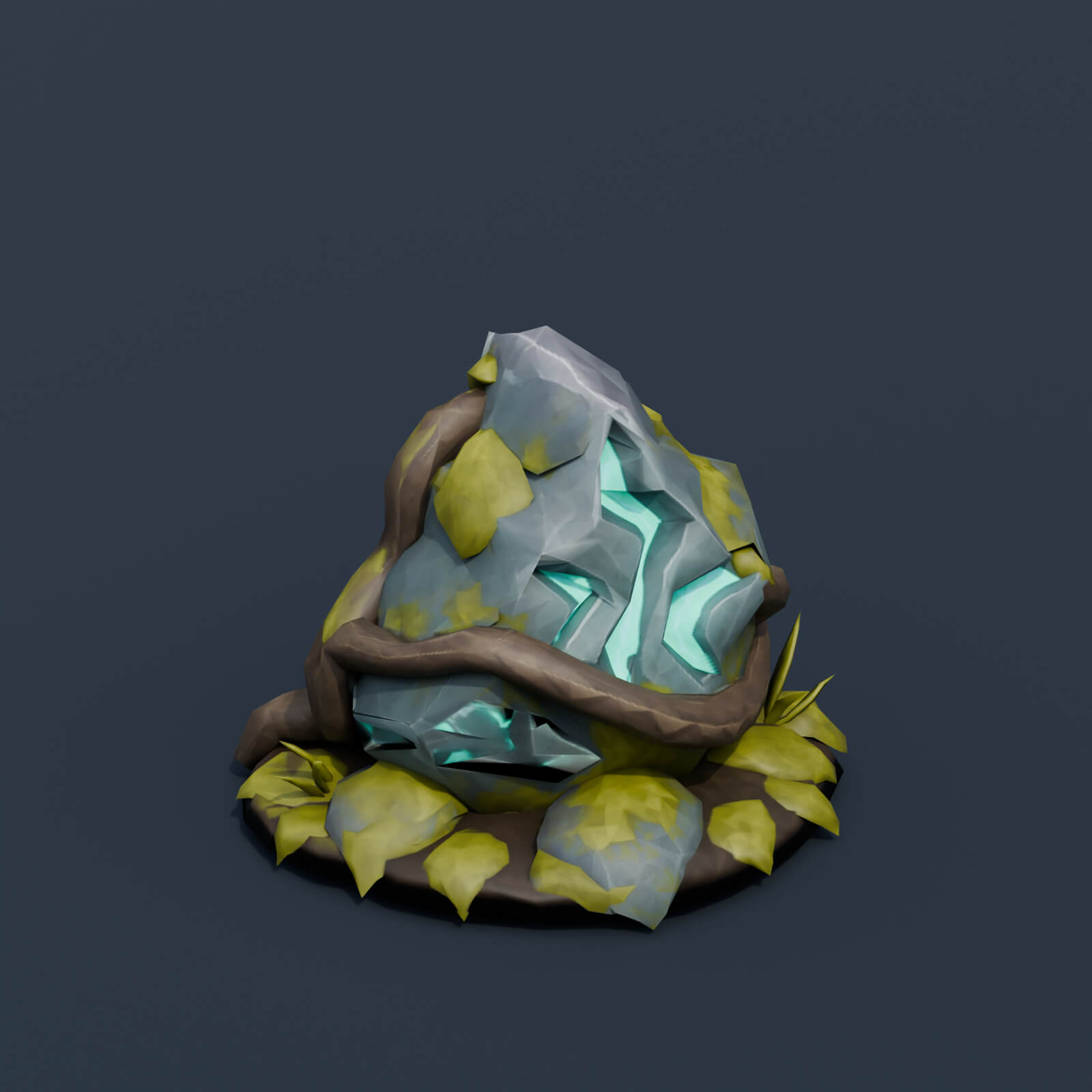 Stylized Low Poly Moonflower Planter 3D Model
