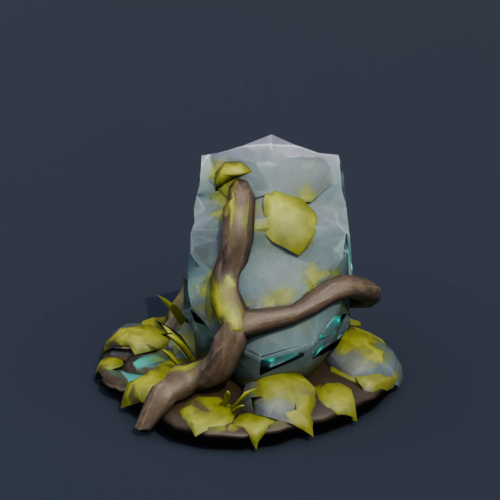Stylized Low Poly Moonflower Planter 3D Model