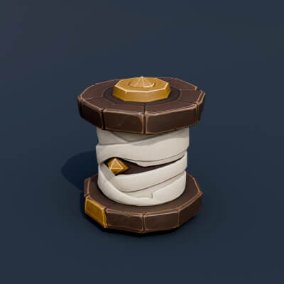 Stylized Low Poly Mummy Wrap Spool