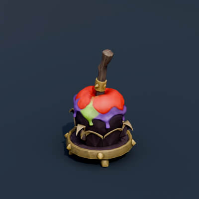 Stylized Low Poly Poison Caramel Apple