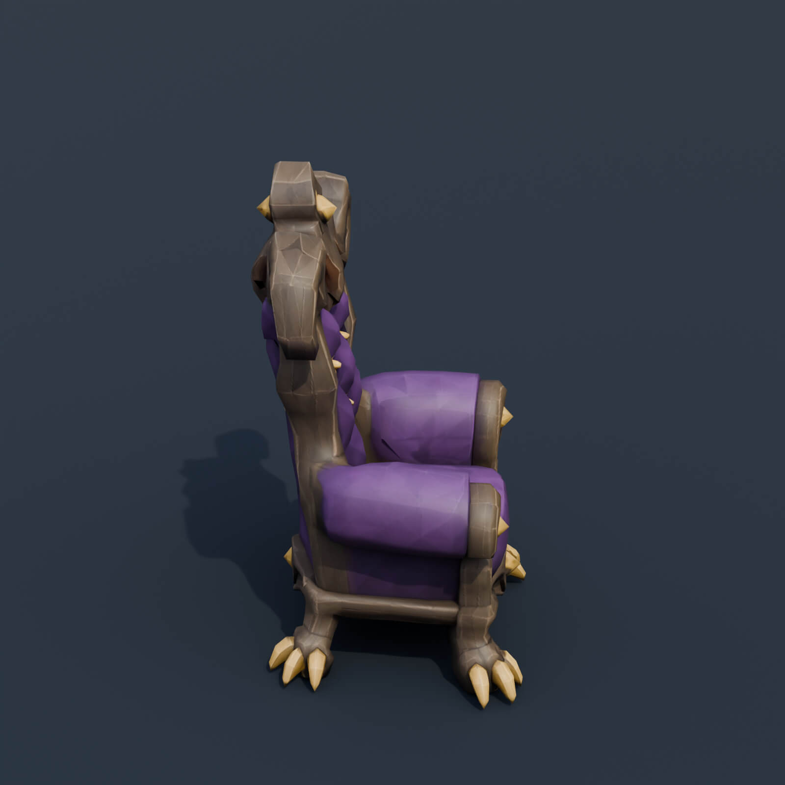 Stylized Low Poly Possessed Velvet Armchair 3D Model