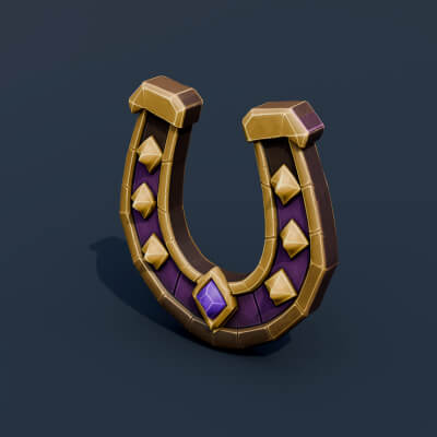 Stylized Low Poly Protective Horseshoe