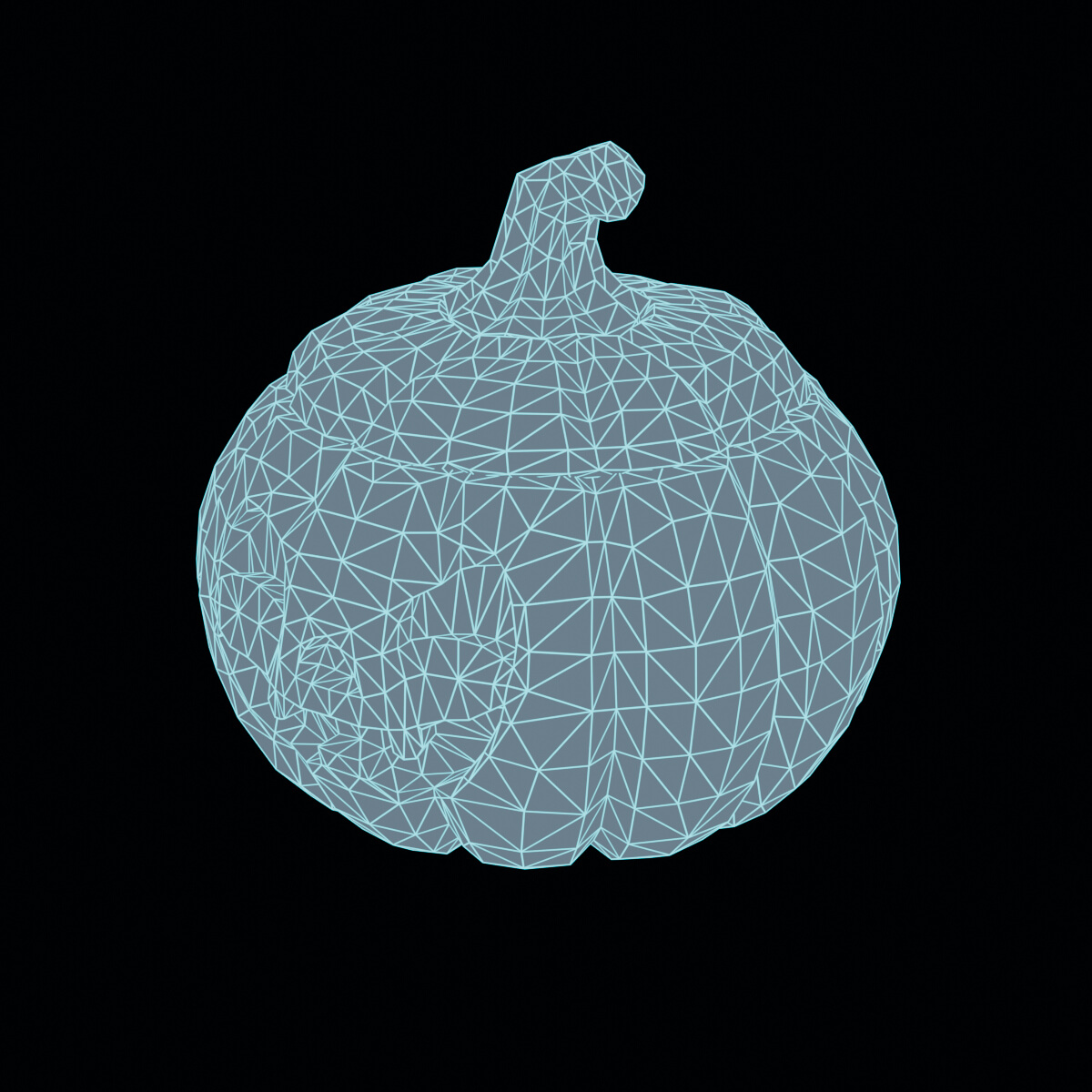 Stylized Low Poly Pumpkin Cookie Jar 3D Model
